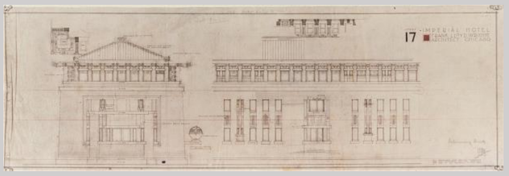 Imperial Hotel Drawing Pillow