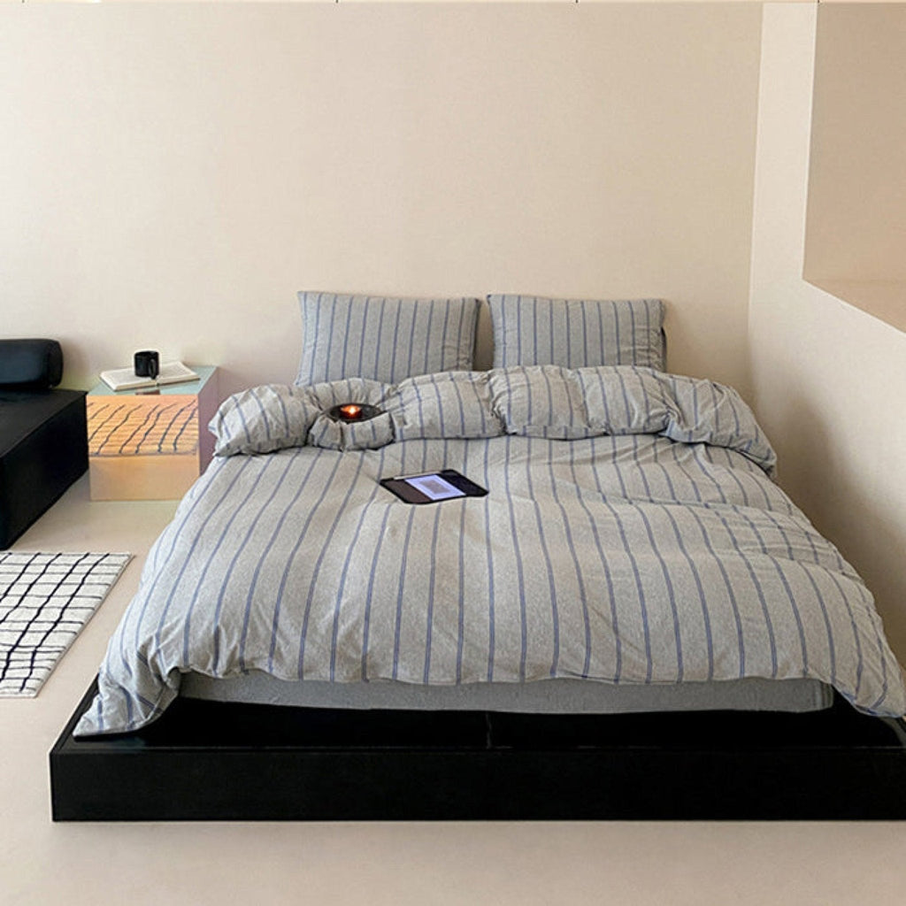 Jersey Knit Stripe Duvet Cover