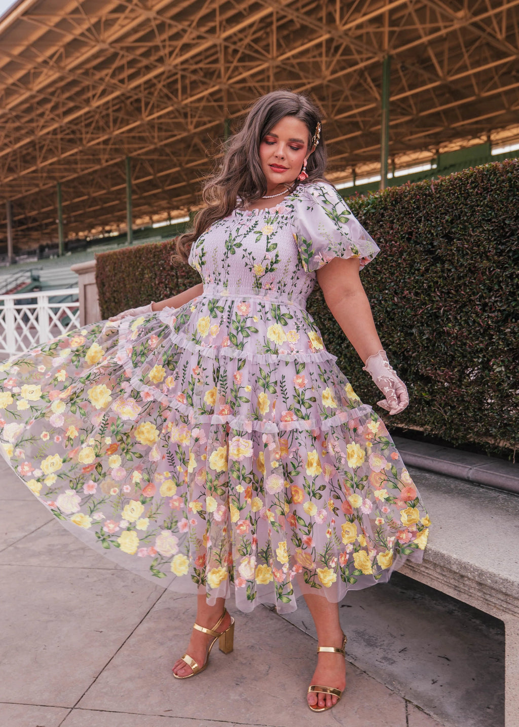 Rose Dress Midi - Lavender