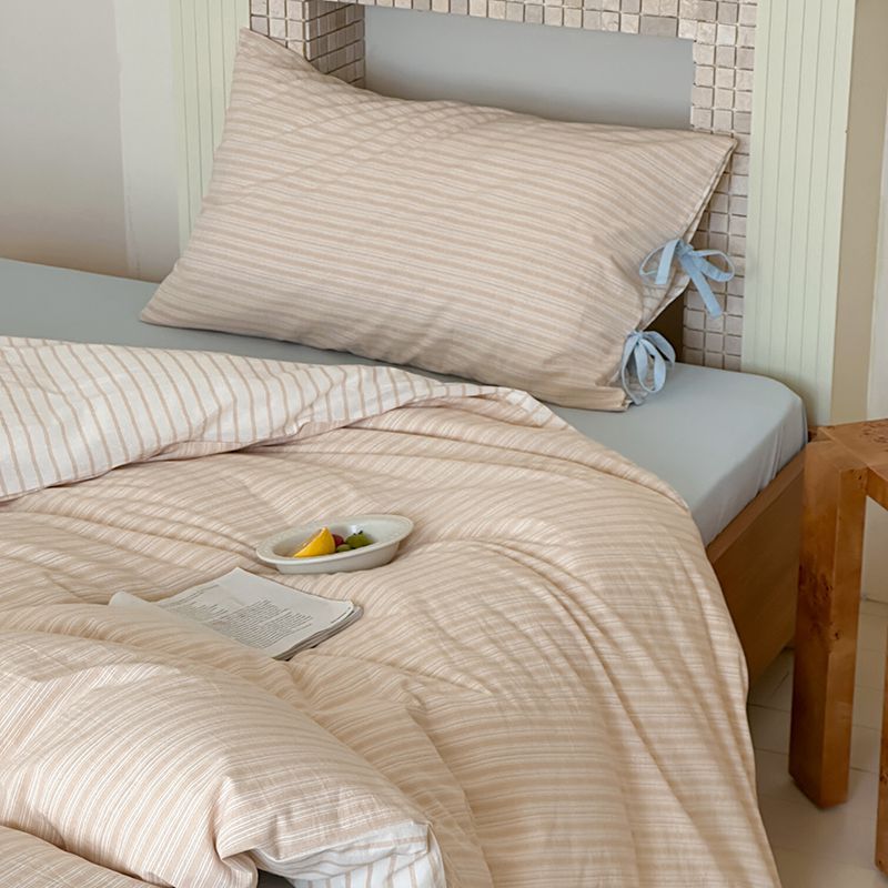 Josie Bow Tied Stripe Pillowcases / Purple