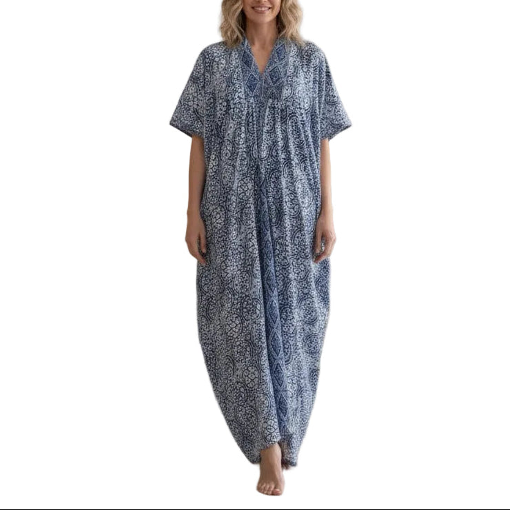 Hand Dyed Batik Kaftan Dress 100% Soft Cotton Material, Maxi, Long, Stone Dress, Caftan