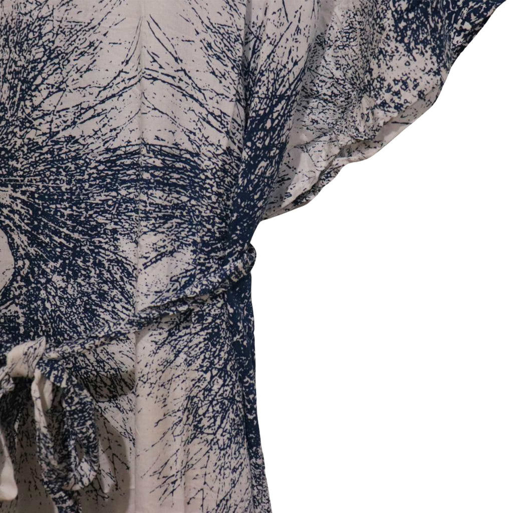 Hand Dyed Kaftan Dress Rayon Vegan Eco-friendly Material, Maxi, Long, Vine Navy