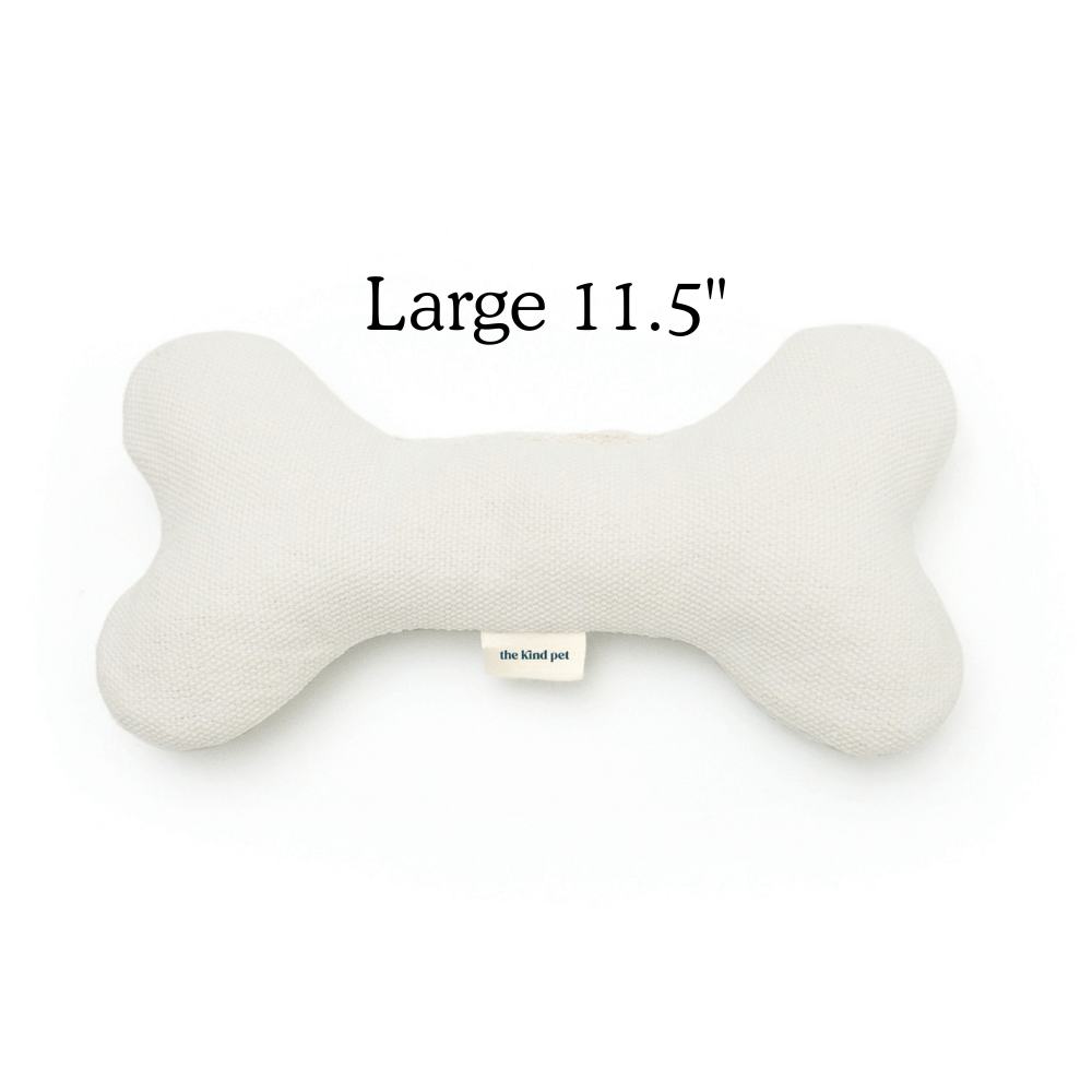 Boba & Vespa Plush Hemp Dog Toy Bone for Gentle Chewers