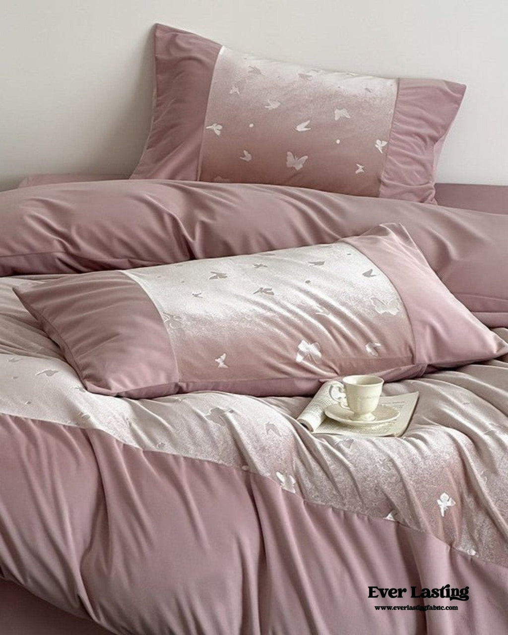 Lilou Velvet Butterfly Bedding Set / Eclipse Black