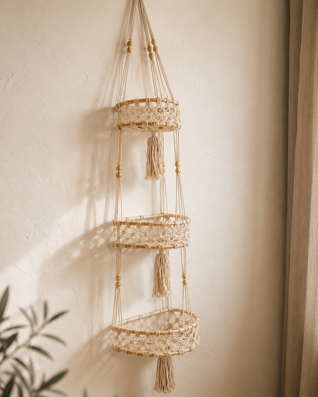 Macrame Hanging Wall Basket