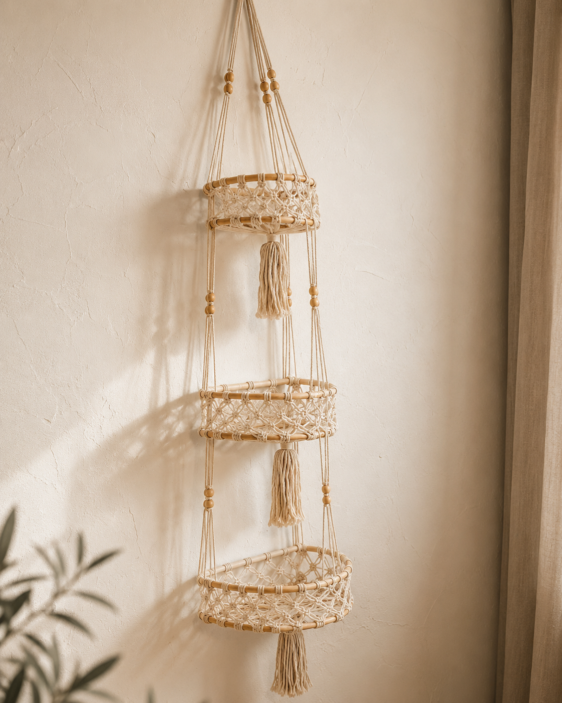 Macrame Hanging Wall Basket