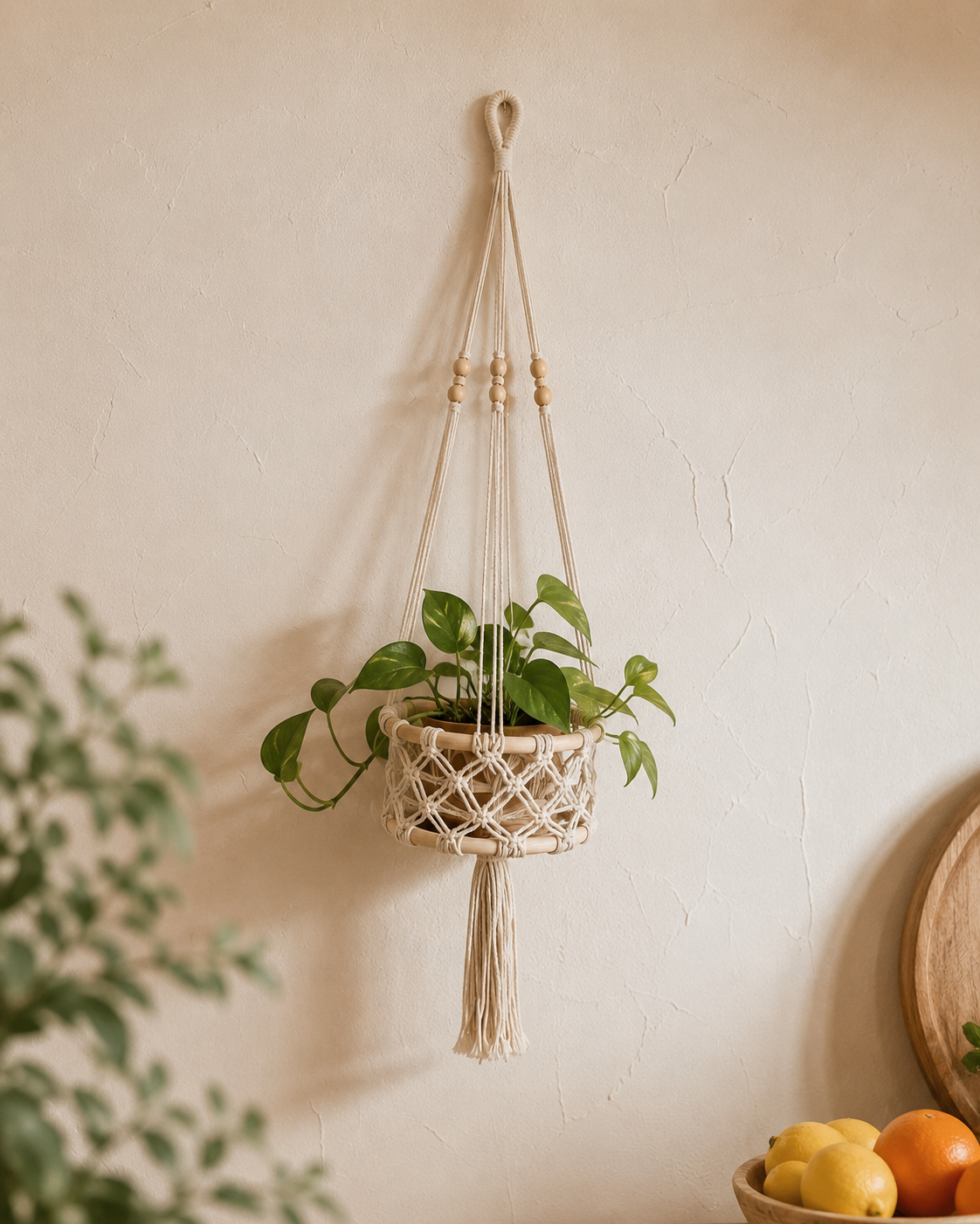 Macrame Hanging Wall Basket