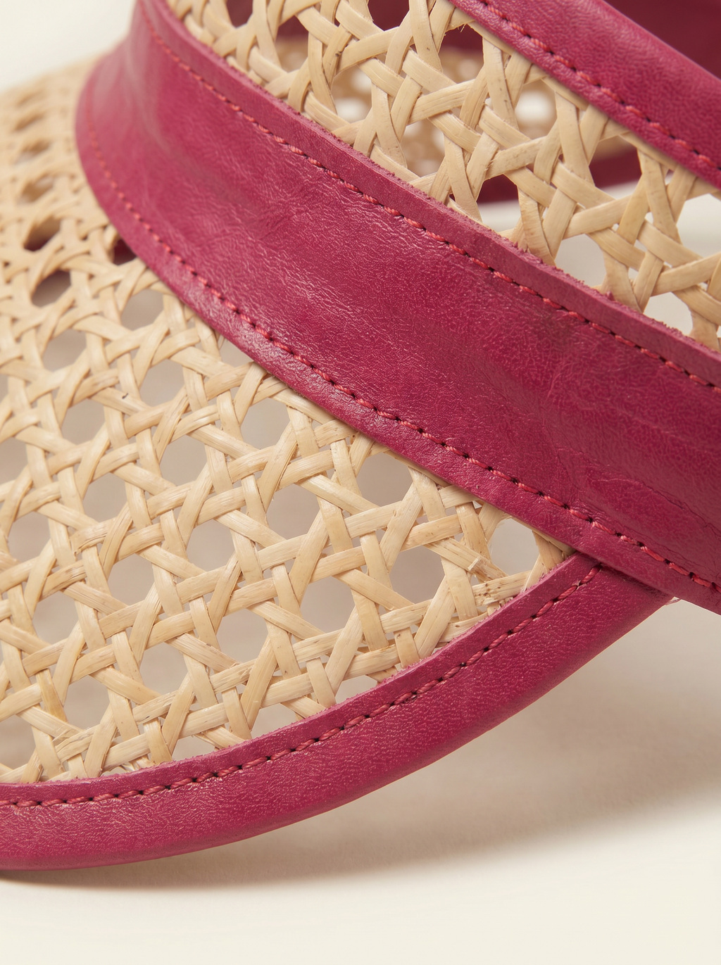 Sumi Leather and Cane Rattan Visor