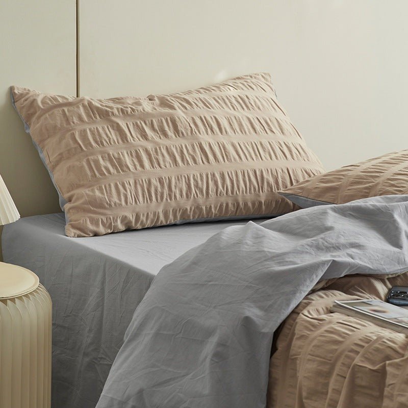 Minimal Bubble Textured Bedding Set / Blue