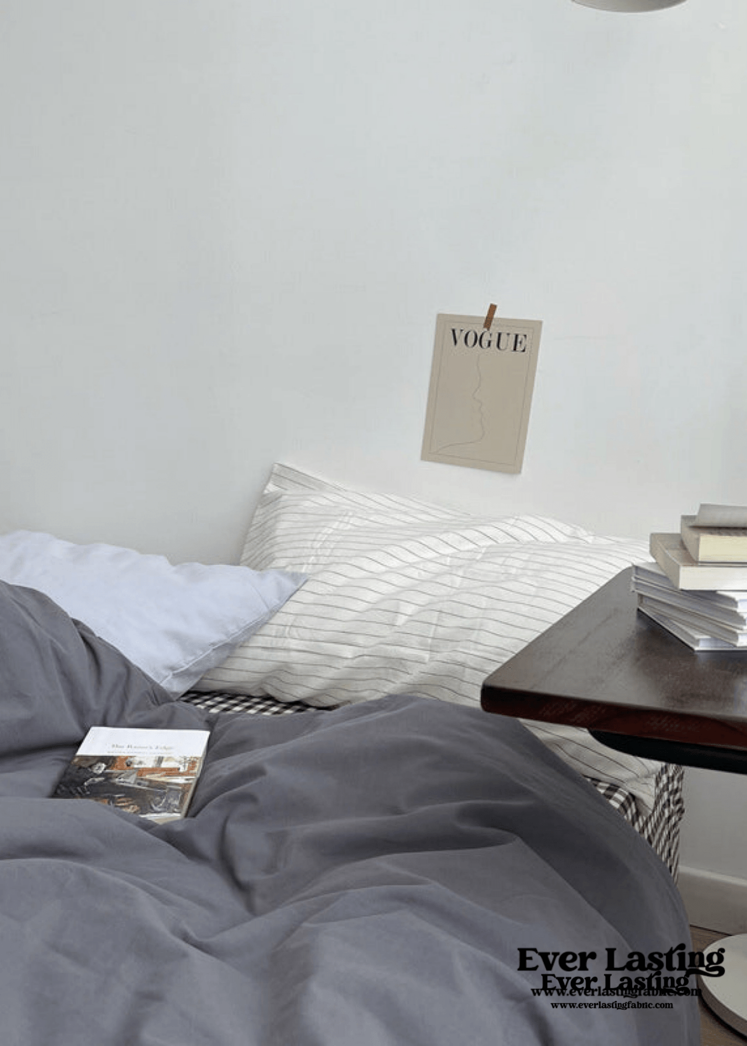 Minimal Mixed Gingham Bedding Set / Blue