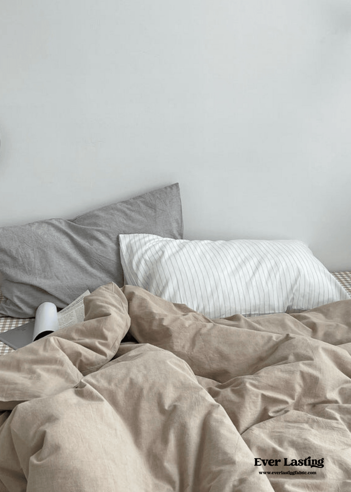 Minimal Mixed Gingham Bedding Set / Blue
