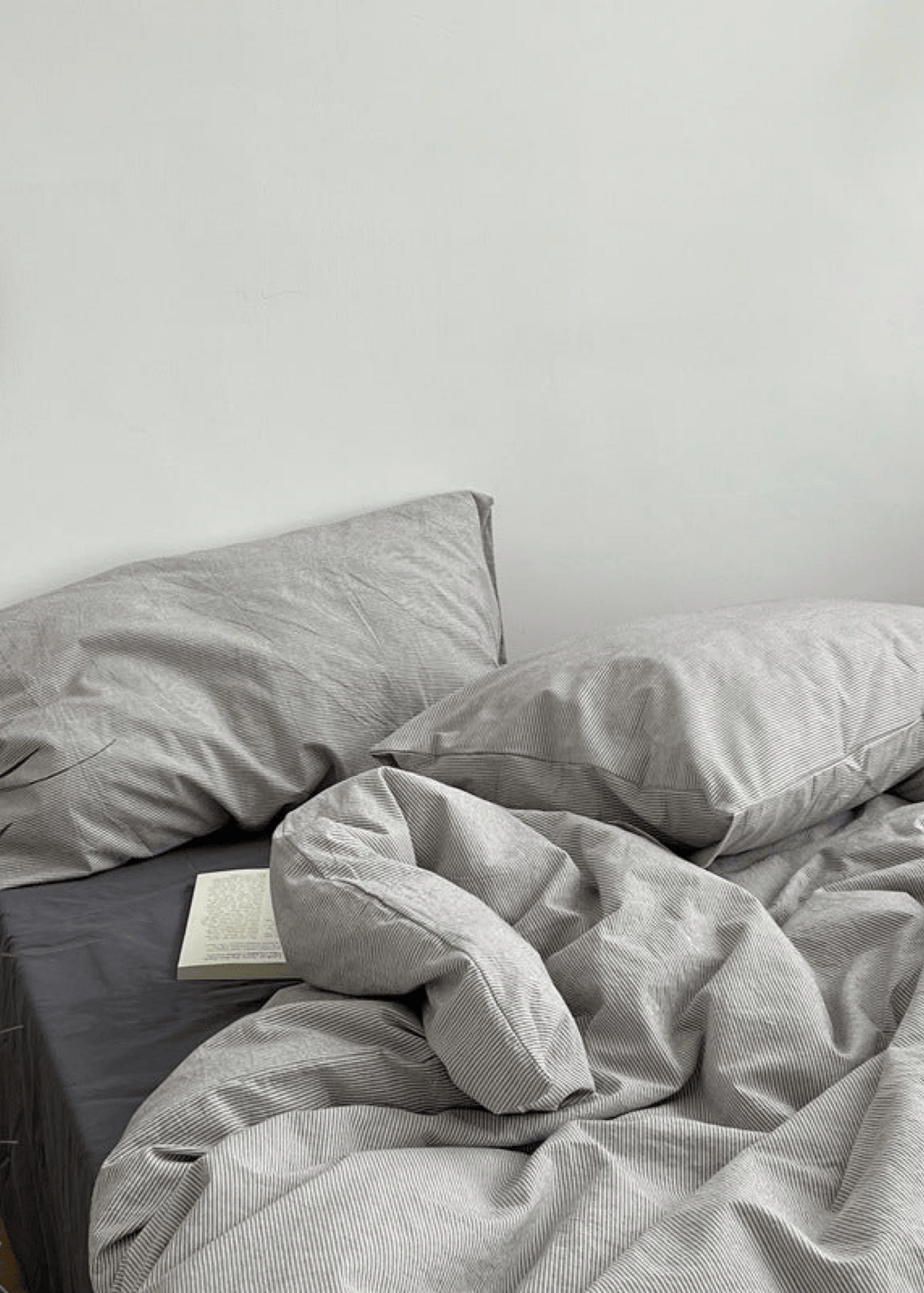 Minimal Mixed Gingham Bedding Set / Gray