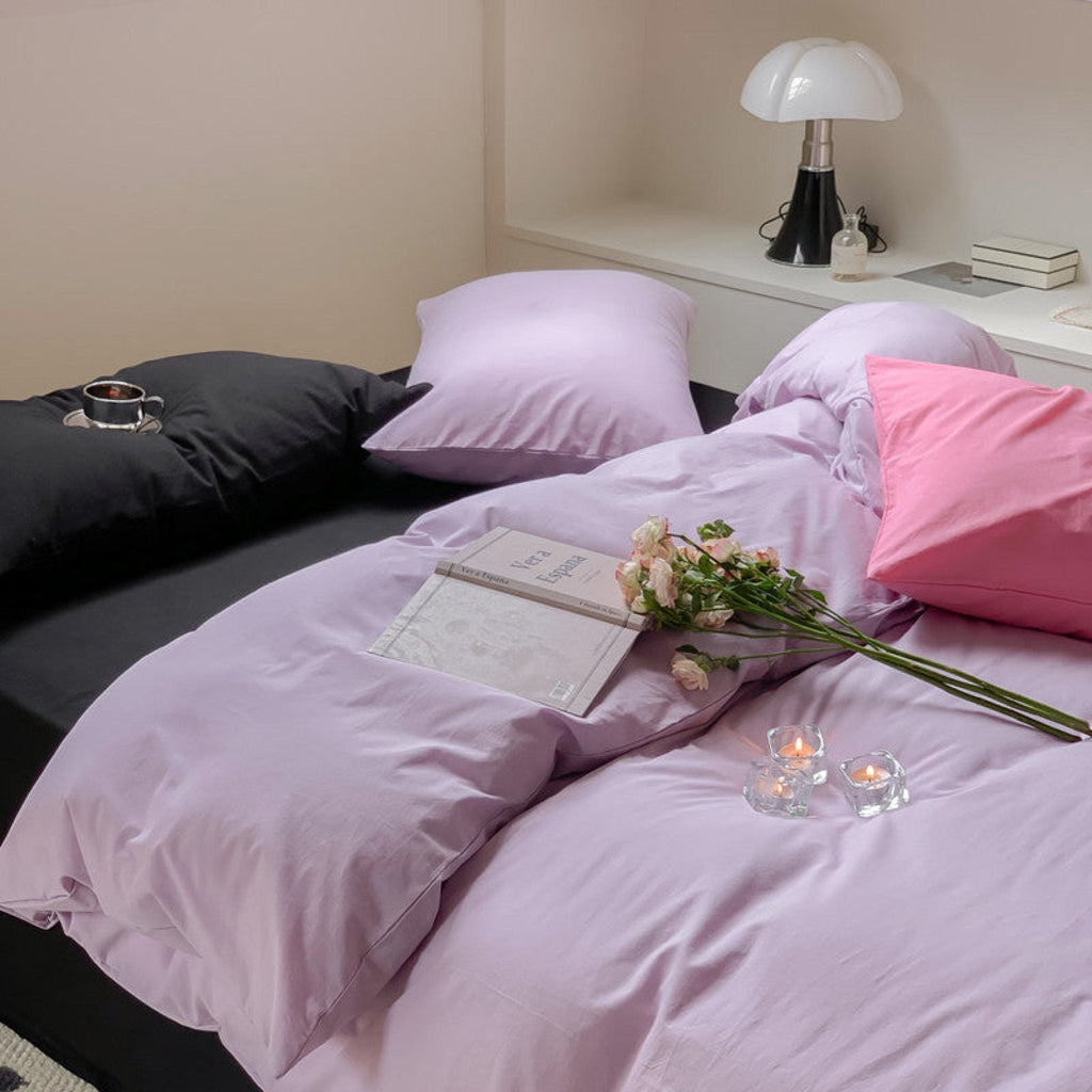 Mixed Color Maximalist Bedding Set / Green + Pink