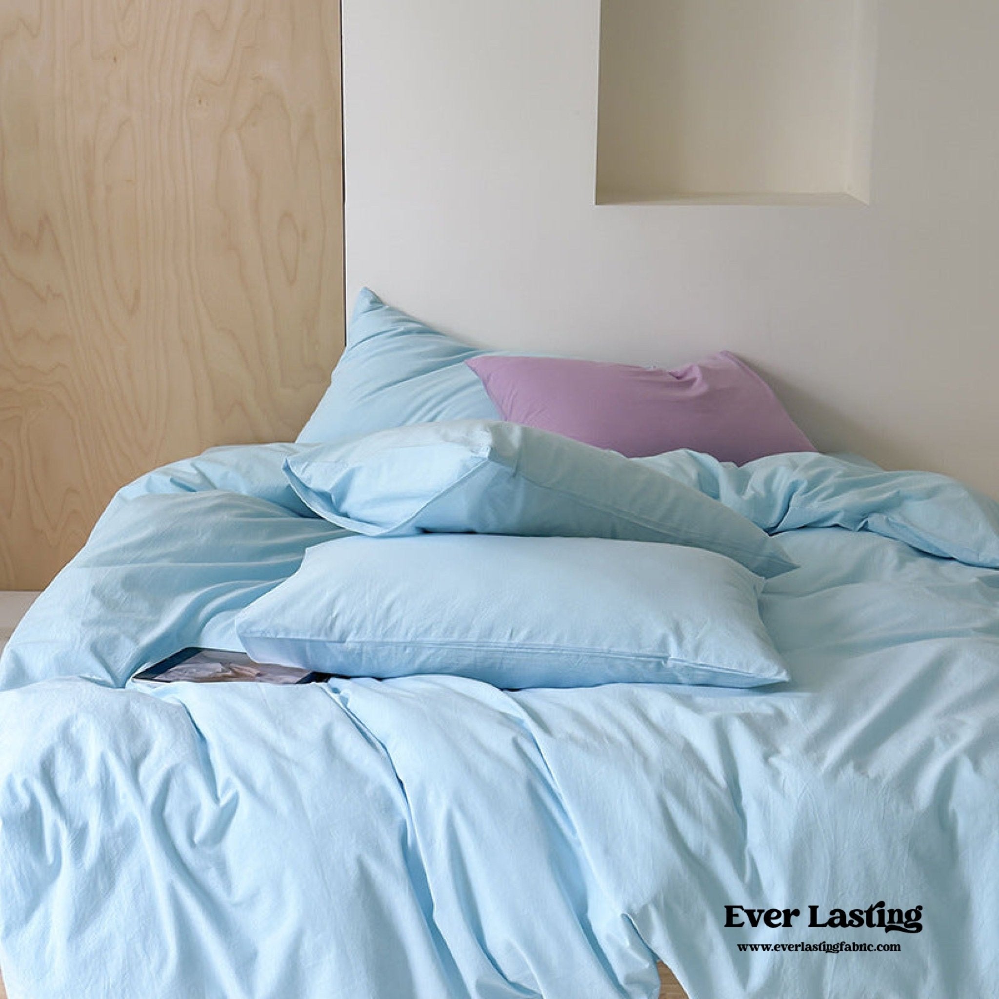 Modern Washed Cotton Bedding Set / Black