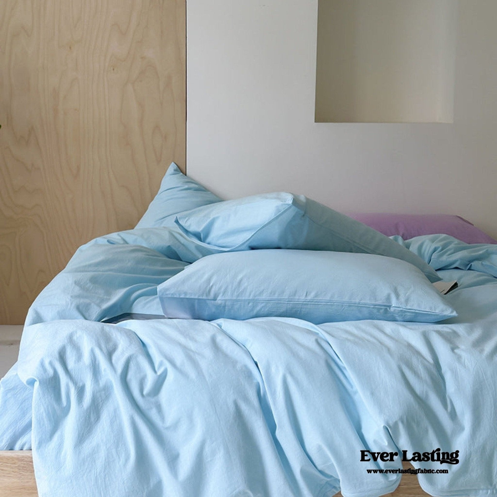 Modern Washed Cotton Bedding Set / Black