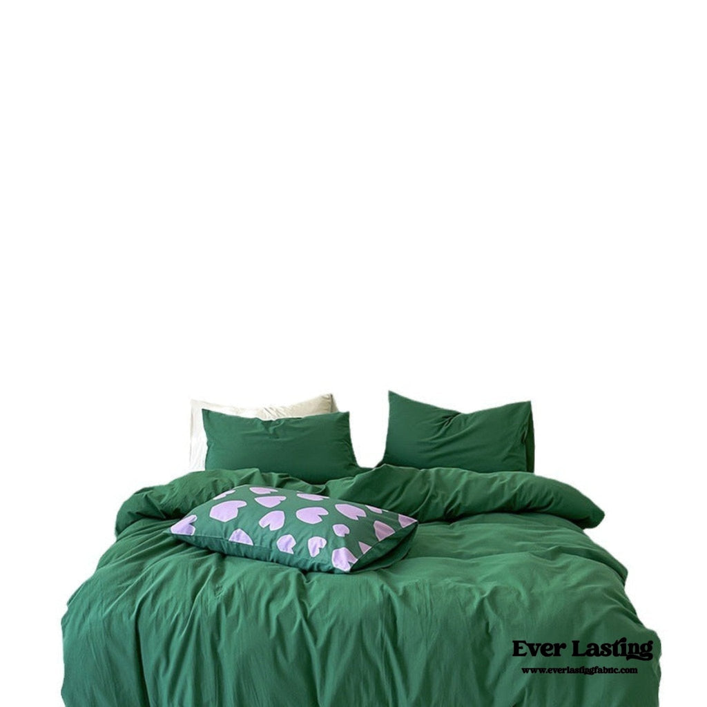 Modern Washed Cotton Bedding Set / Black