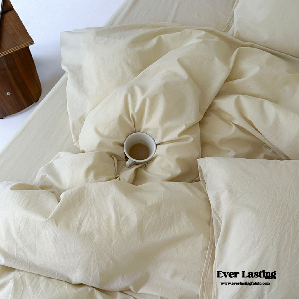 Modern Washed Cotton Bedding Set / Blue