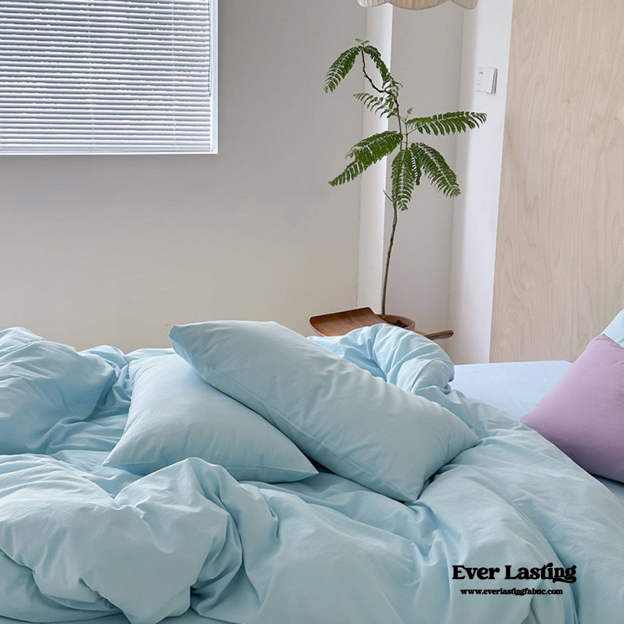 Modern Washed Cotton Bedding Set / Maple Red