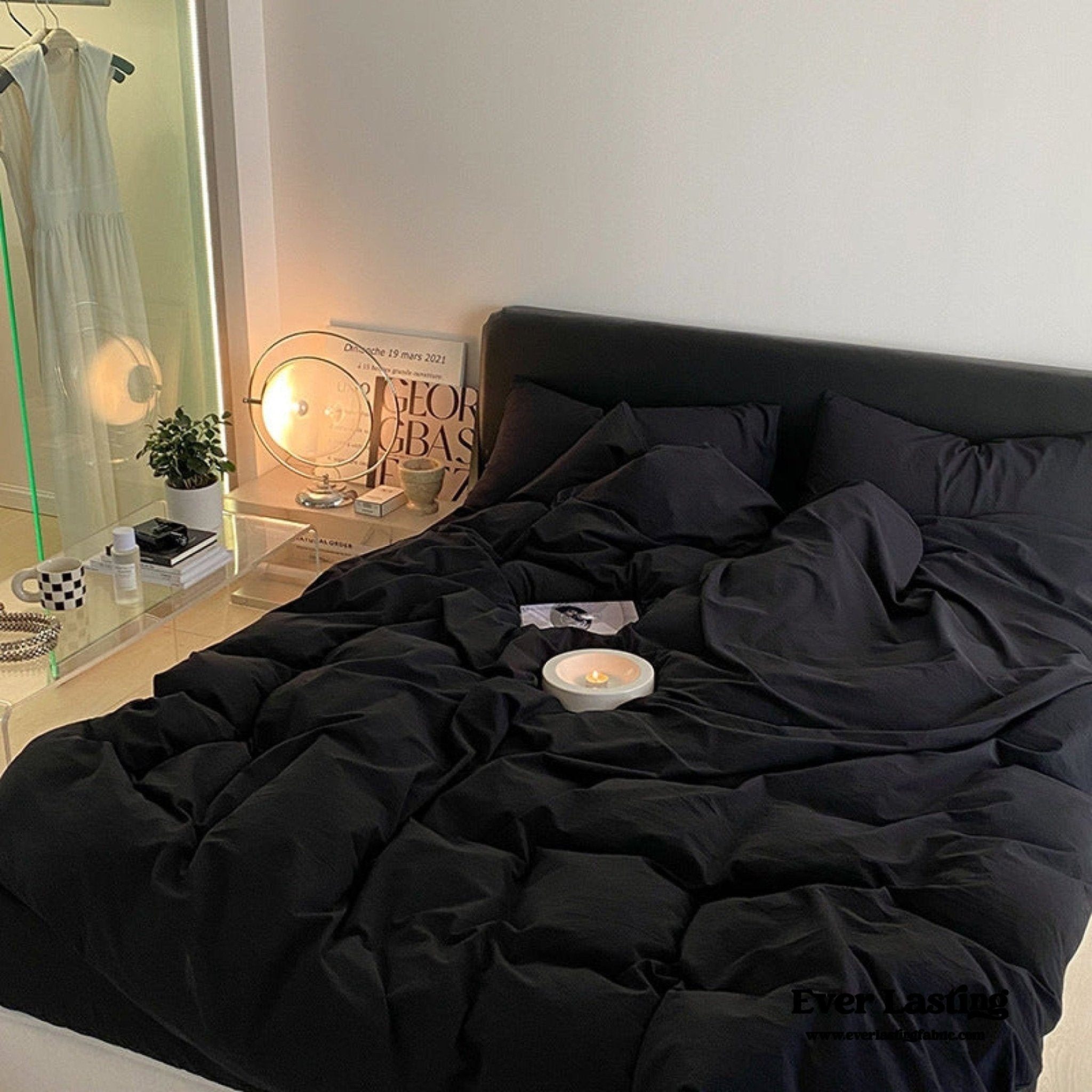 Modern Washed Cotton Bedding Set / Maple Red