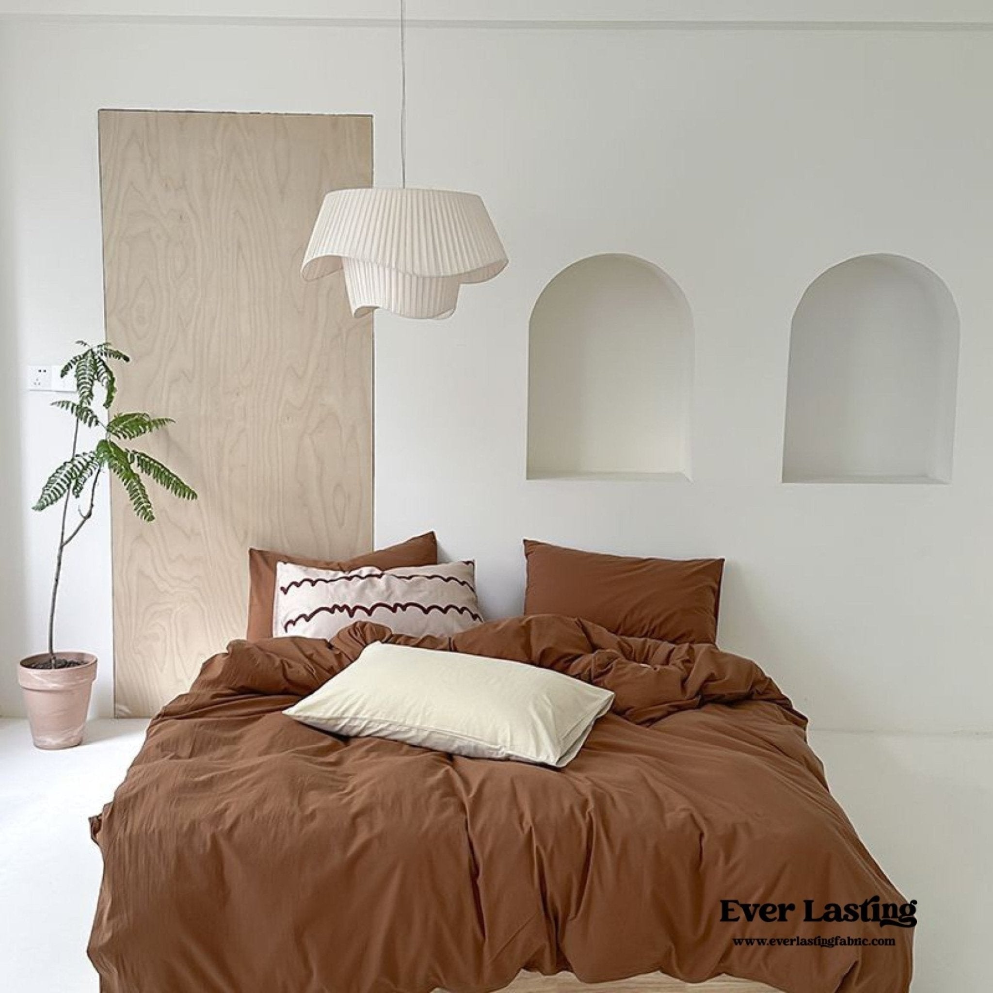 Modern Washed Cotton Bedding Set / Purple