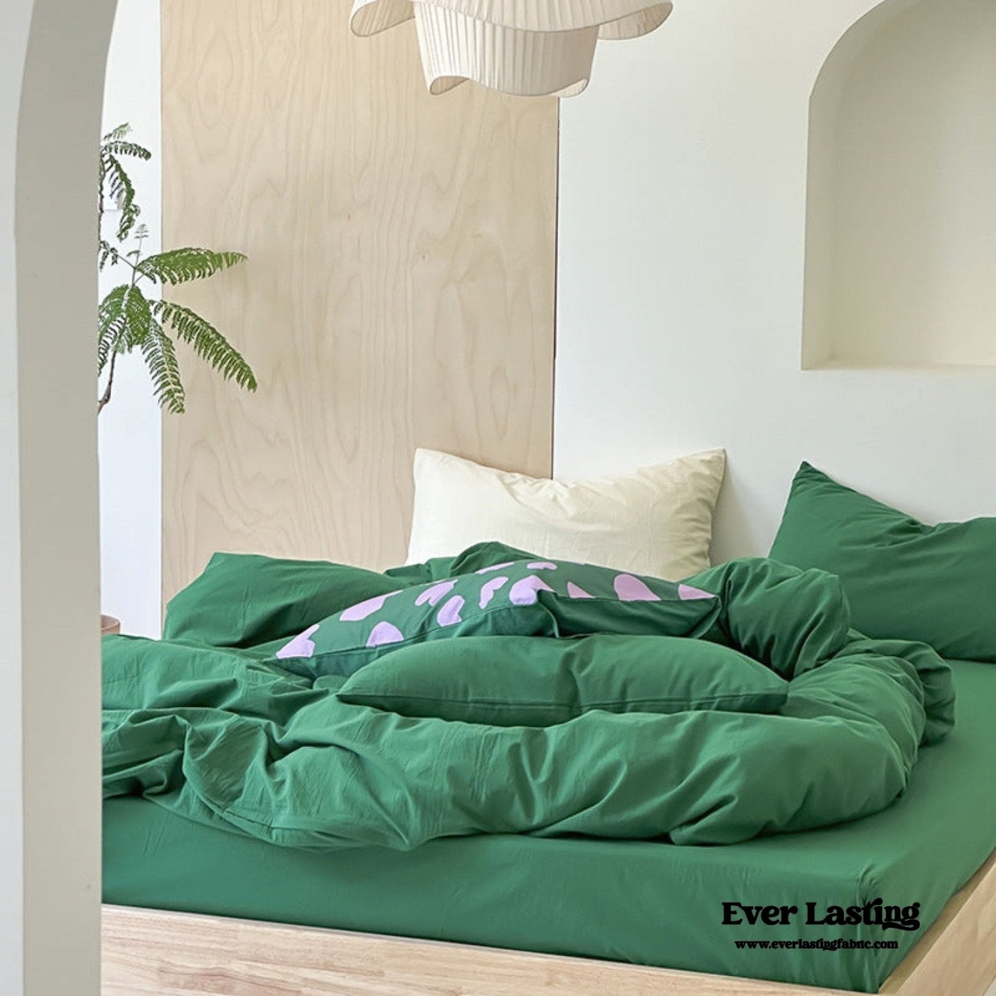 Modern Washed Cotton Bedding Set / Purple