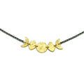 Moon Phase Necklace in Oxidized Sterling Silver and Brass