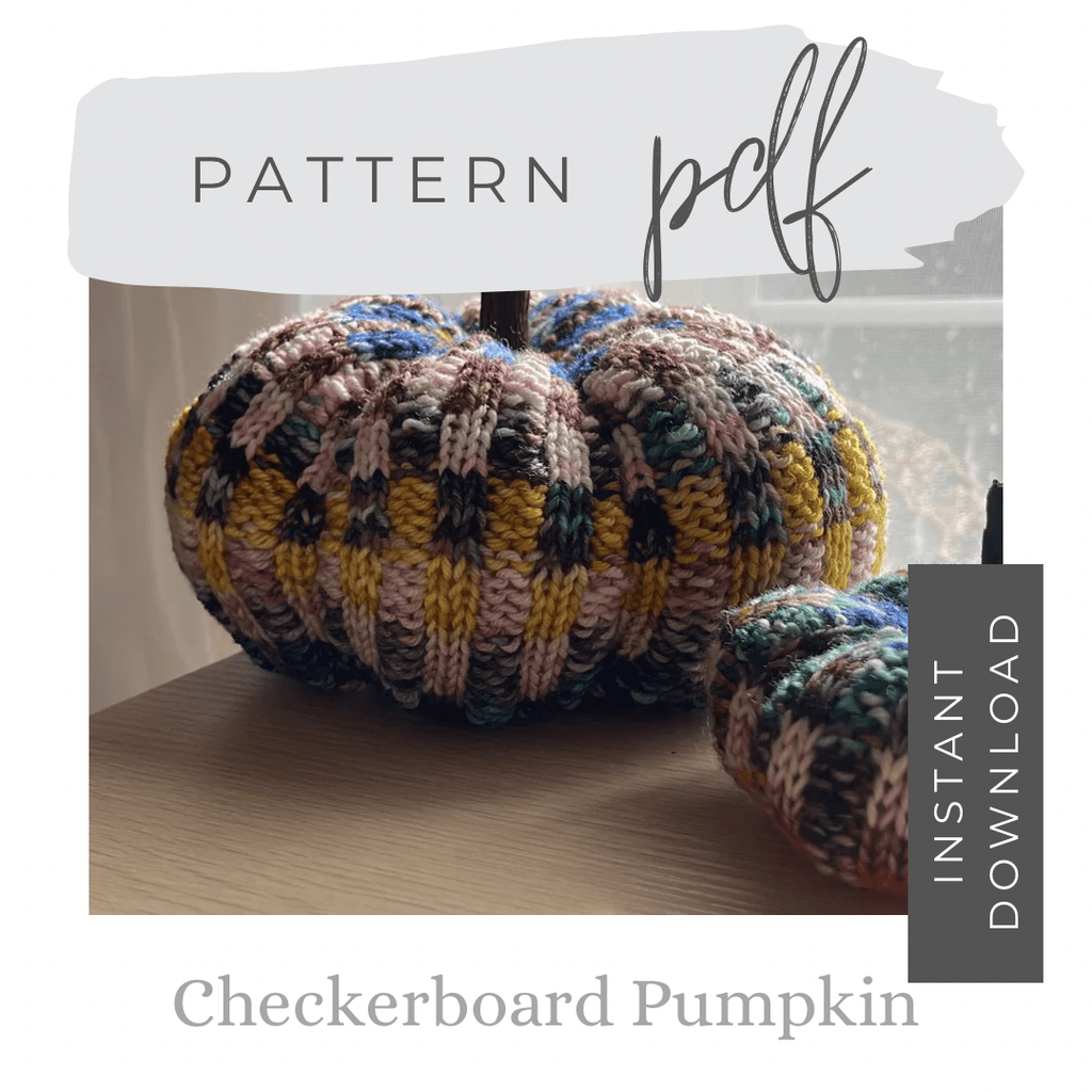 Checkerboard Knit Pumpkin Pattern - Digital Pattern