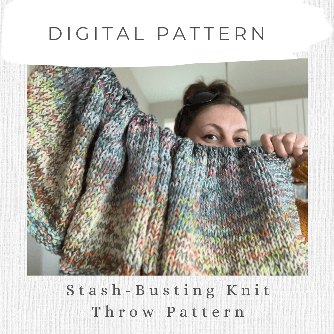 Stash Busting Knit Throw Pattern - Digital Pattern