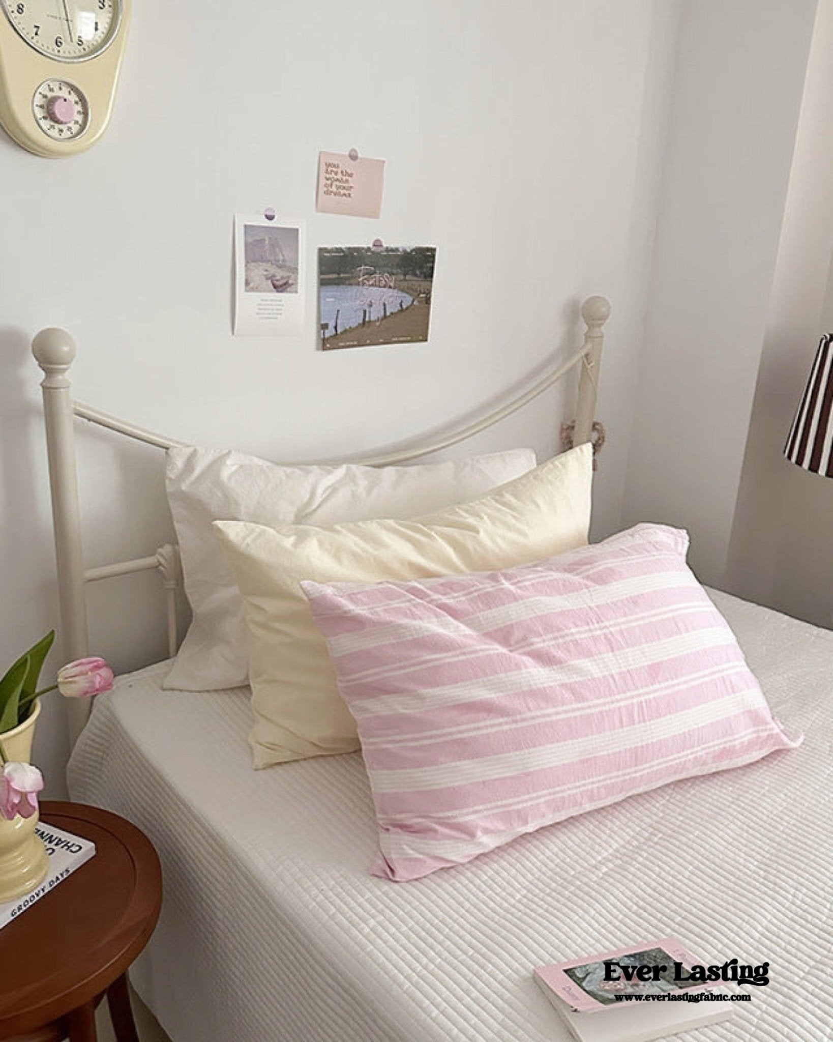 Muted Blush Cotton Pillowcase / Pink