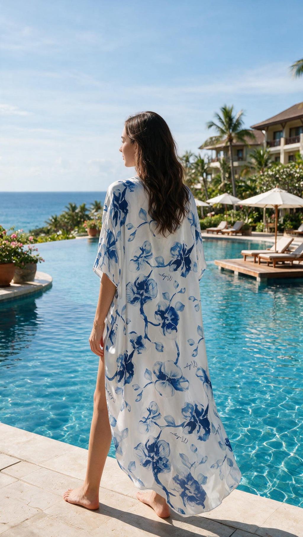 Miranda long cover up 100 % Silk