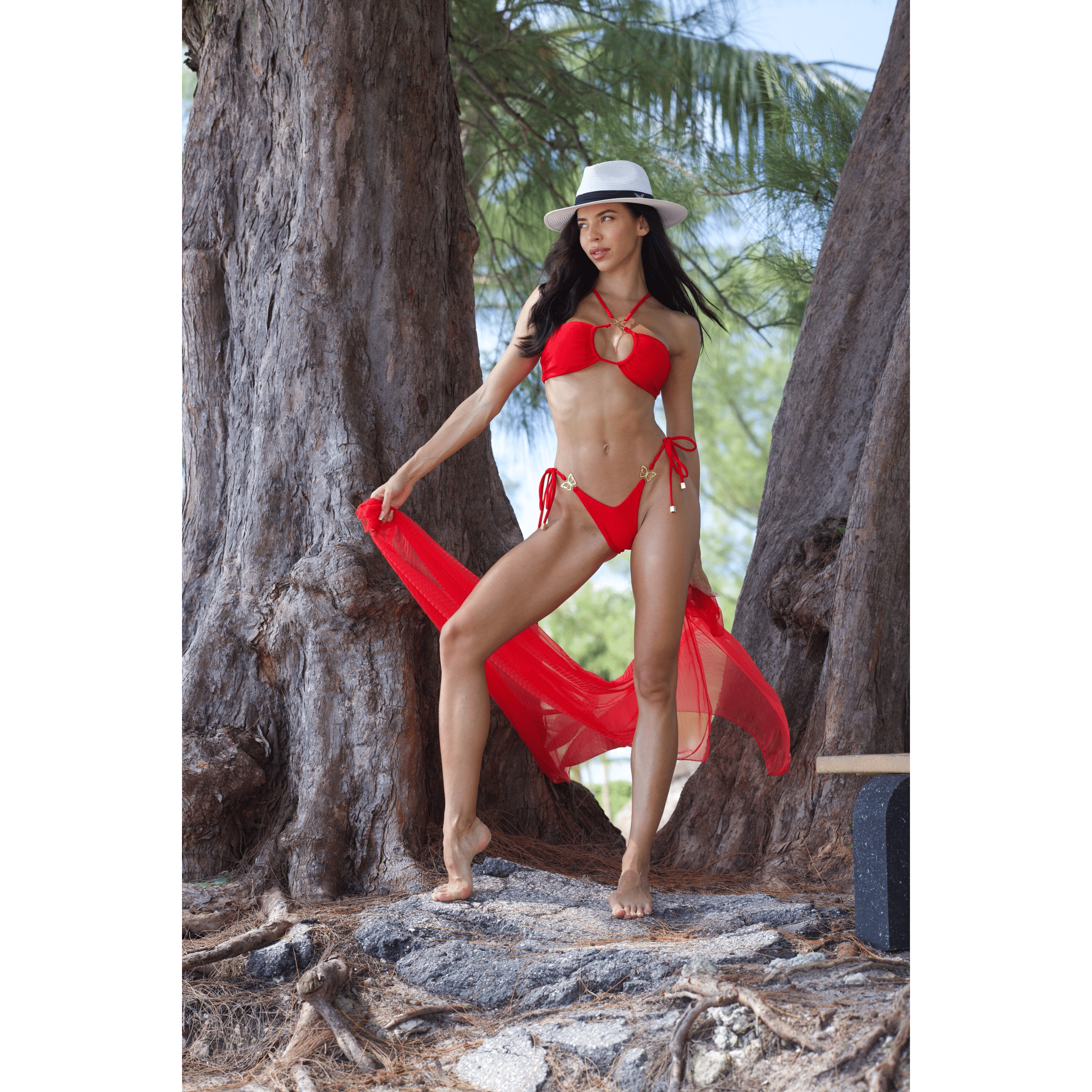 Camila Red Bikini Top