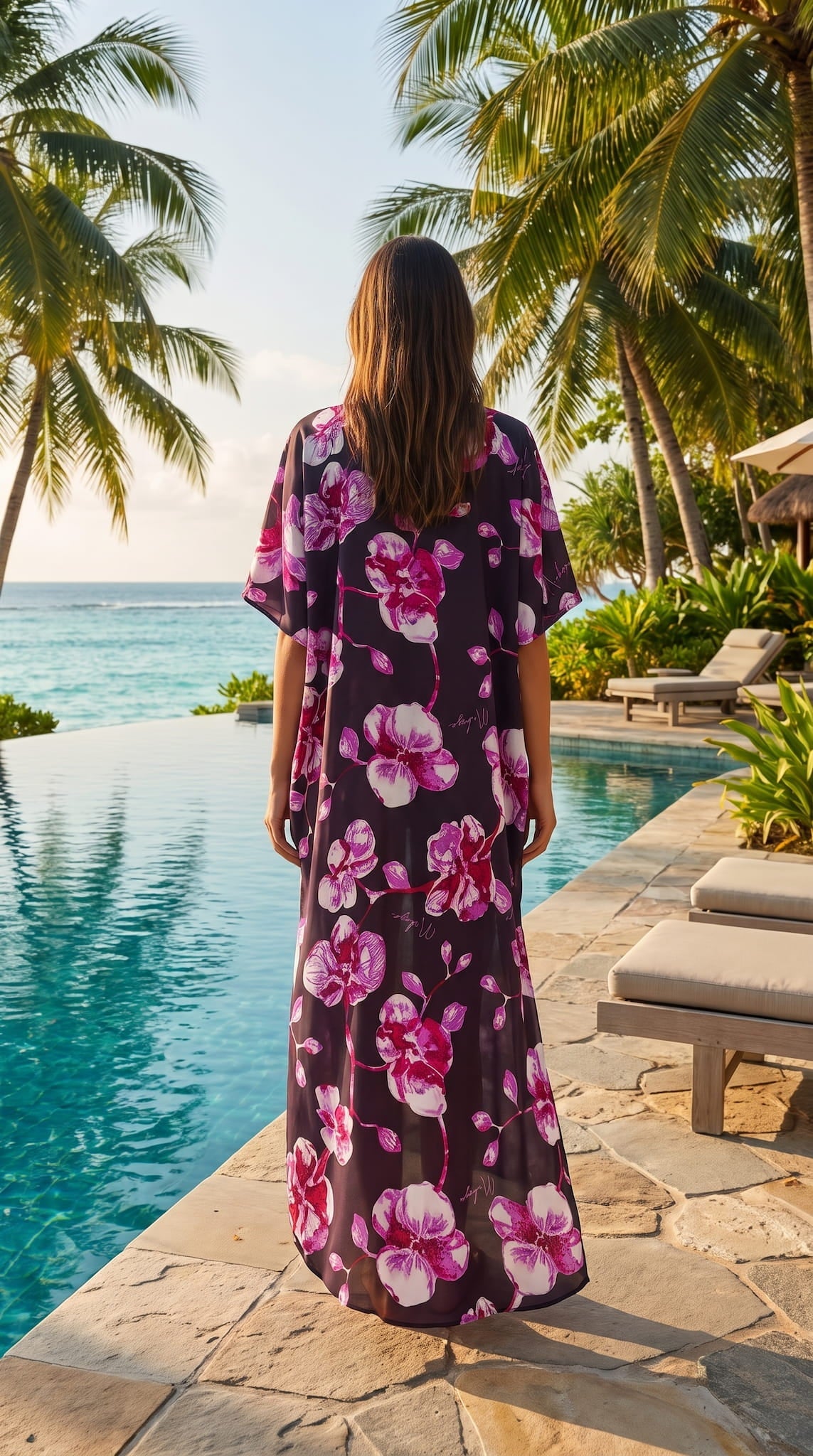 Miranda long cover up 100 % Silk