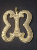 Large Handcrafted Pempamsie African Brass Pendant | Authentic Ghana Adinkra Symbol