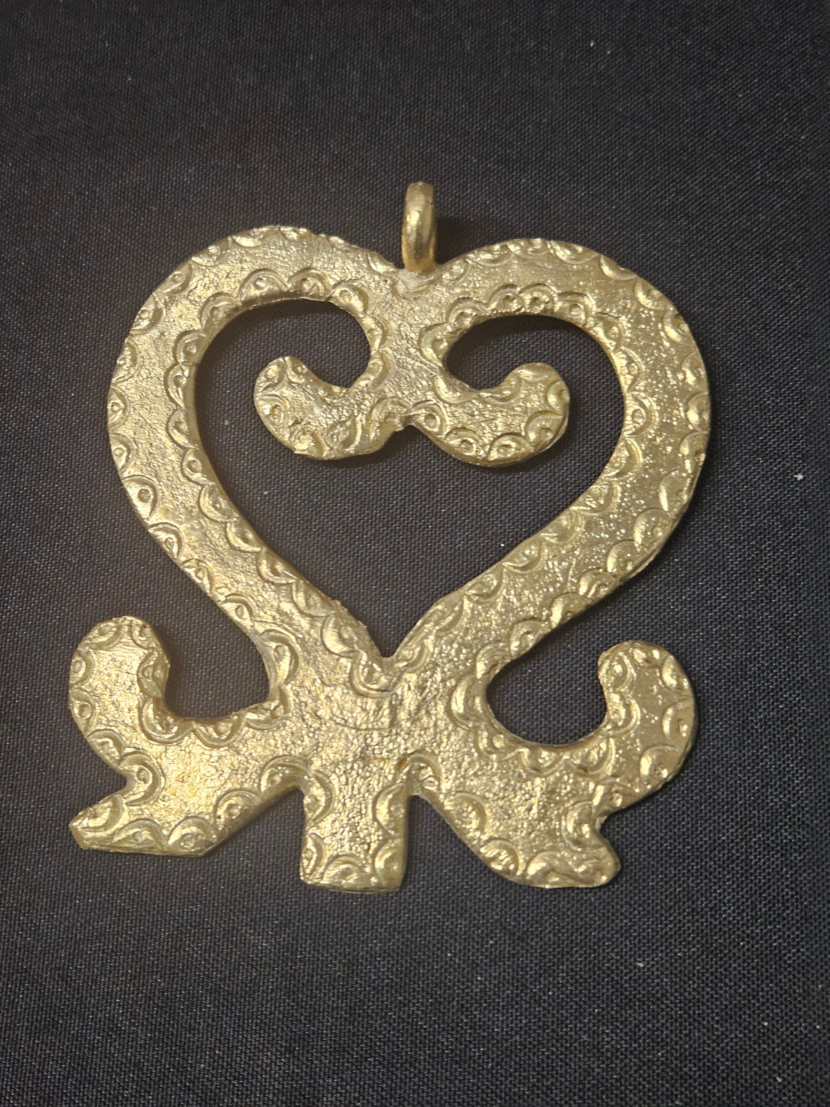 Oversized Sankofa Ashanti Brass Pendant | Authentic Ghanaian Adinkra Symbol | Handcrafted African Brass Statement Pendant