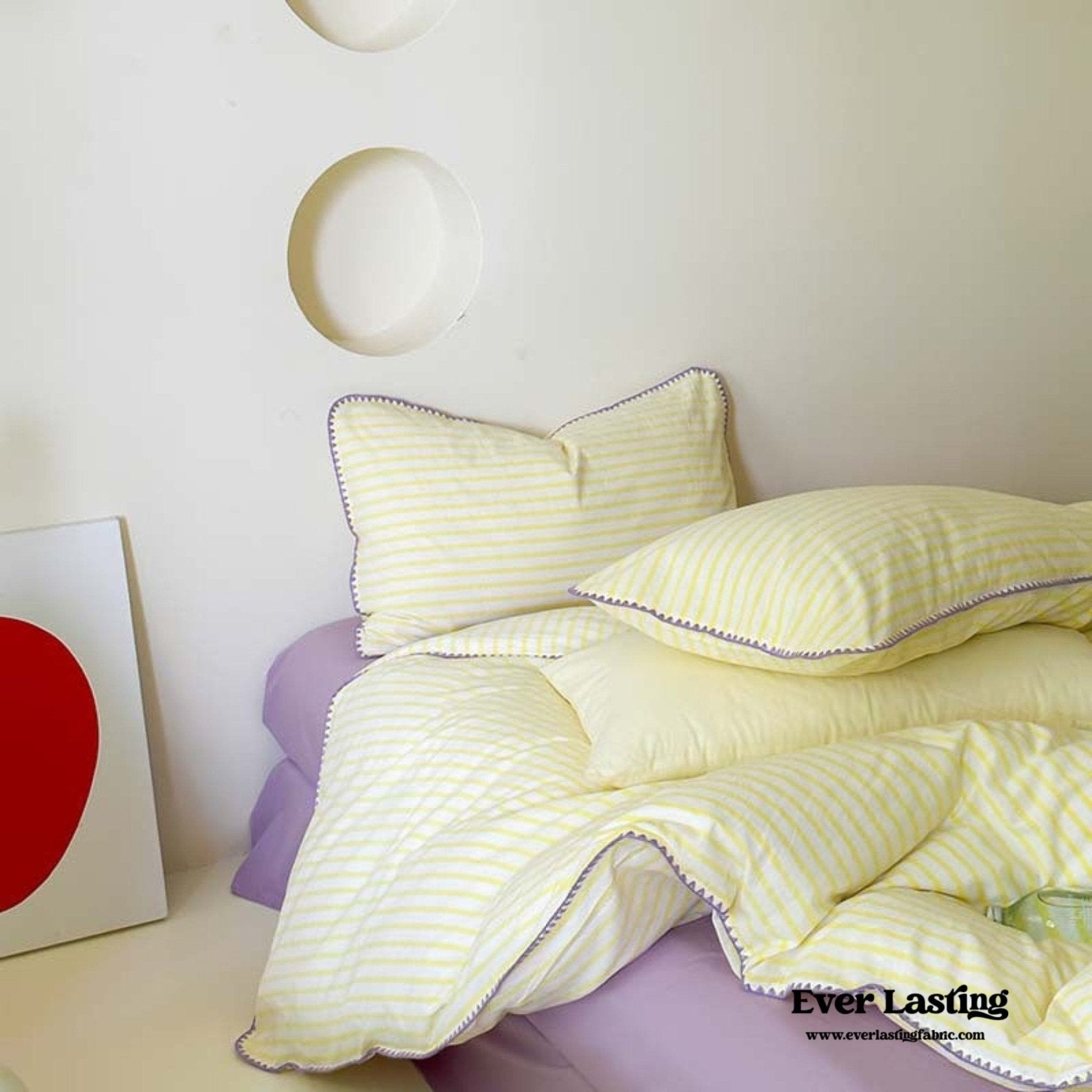 Pepper Candy Stripe Bedding Set / Fuchsia