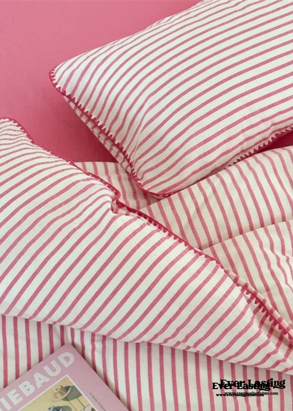 Pepper Candy Stripe Bedding Set / Light Green
