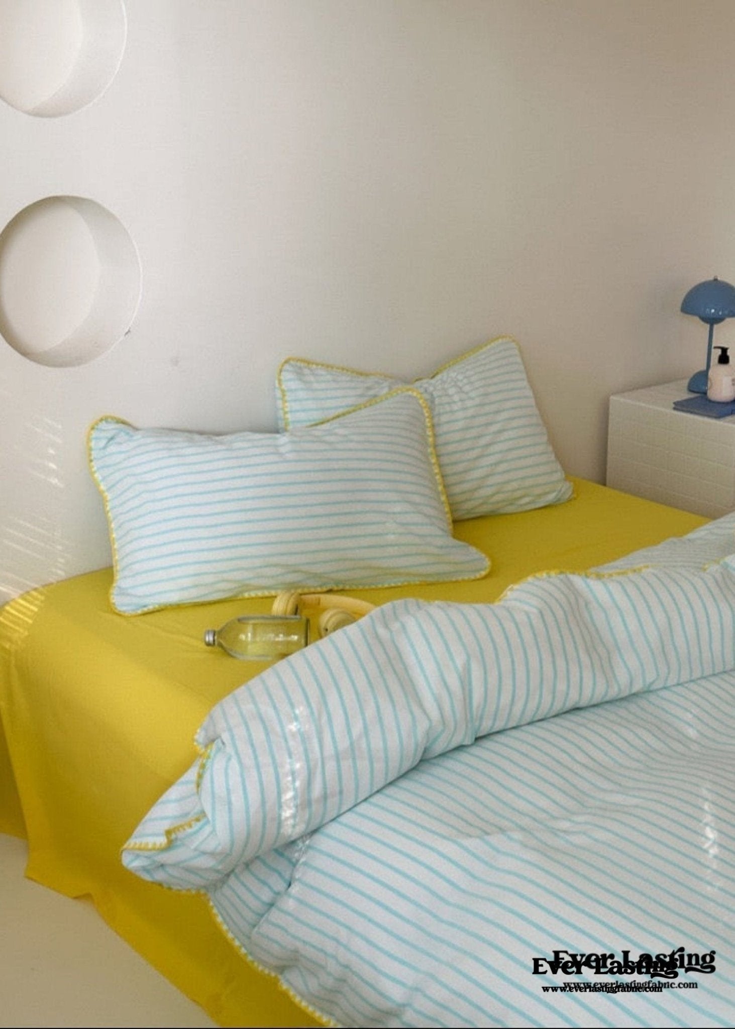 Pepper Candy Stripe Bedding Set / Purple + Green
