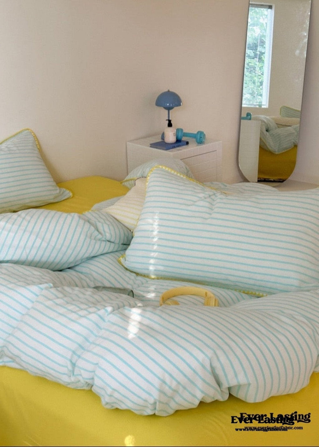Pepper Candy Stripe Bedding Set / Purple + Green