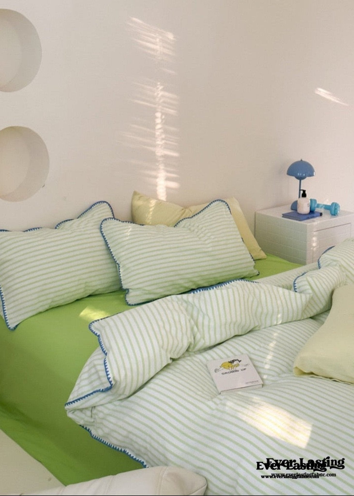 Pepper Candy Stripe Bedding Set / Purple + Green