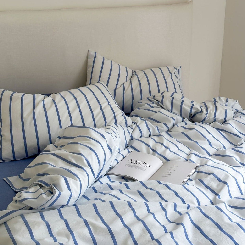 Refreshing Stripe Bedding Set / Forest Green