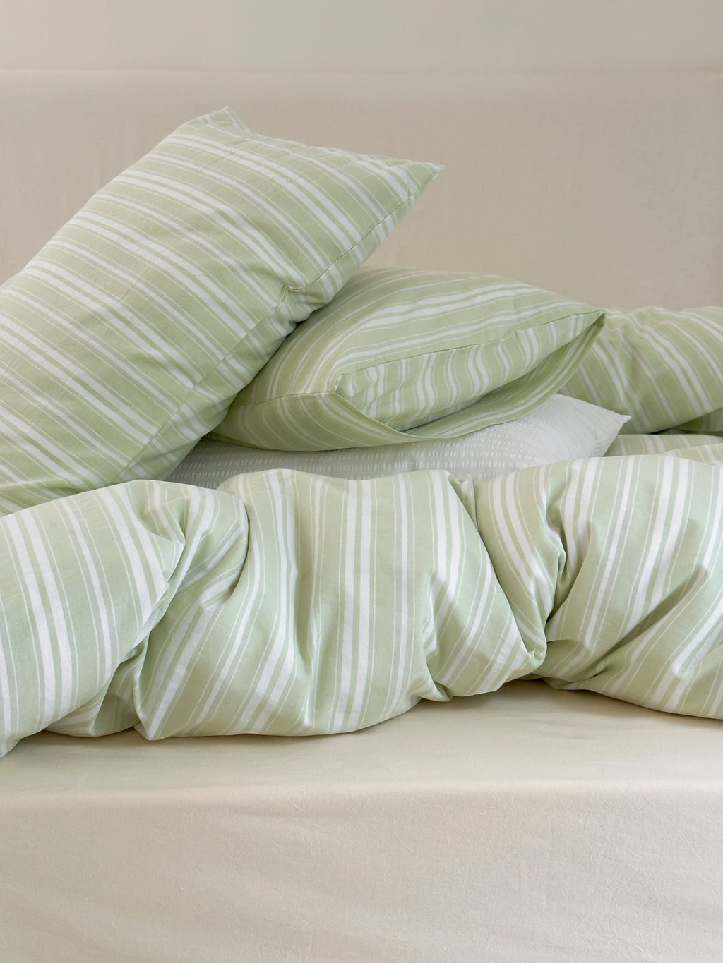 Refreshing Stripe Duvet Cover / Mint Green