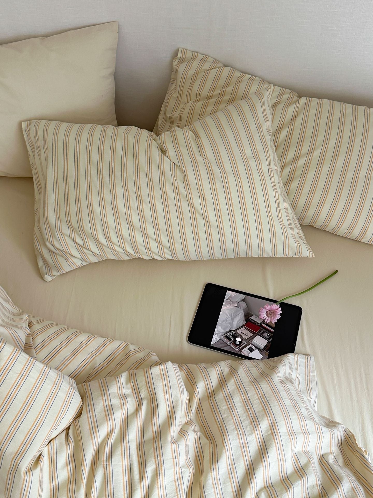 Refreshing Stripe Duvet Cover / Mint Green