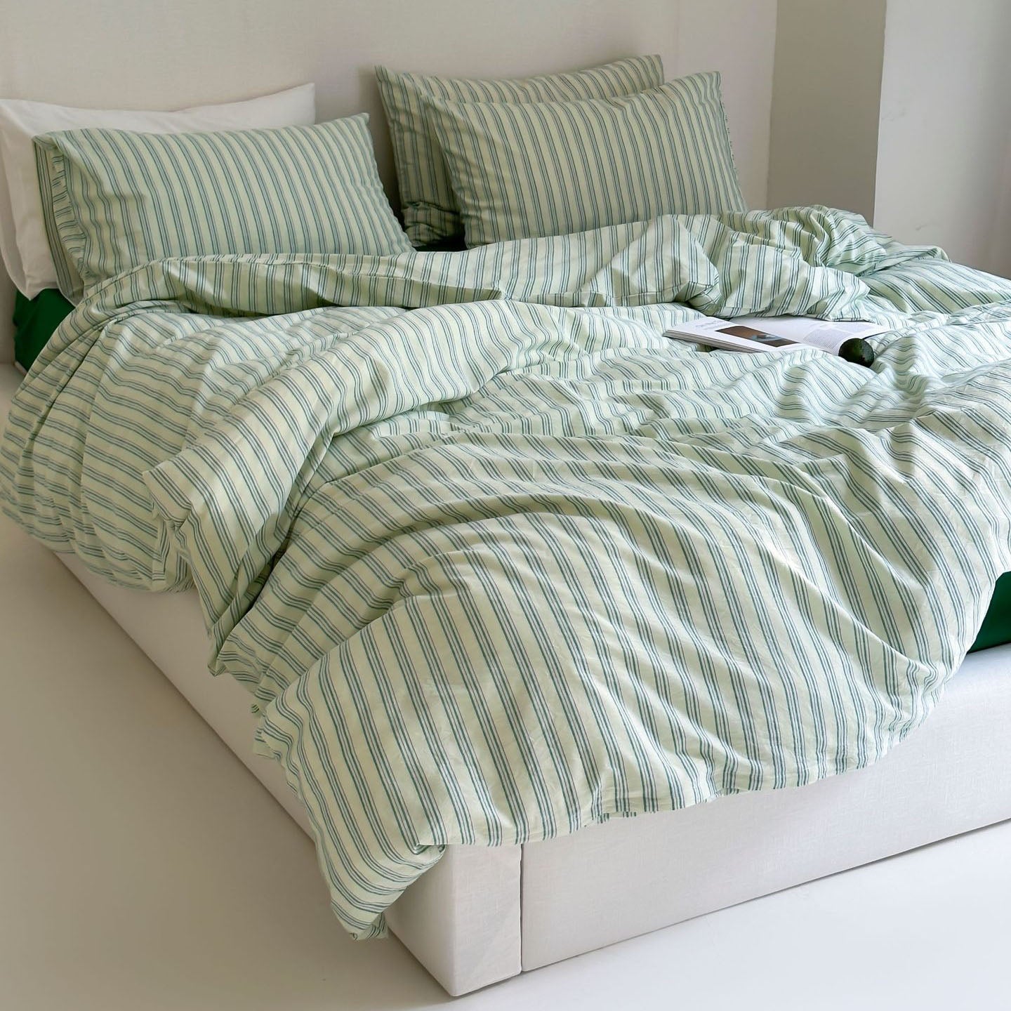 Refreshing Stripe Duvet Cover / Mint Green