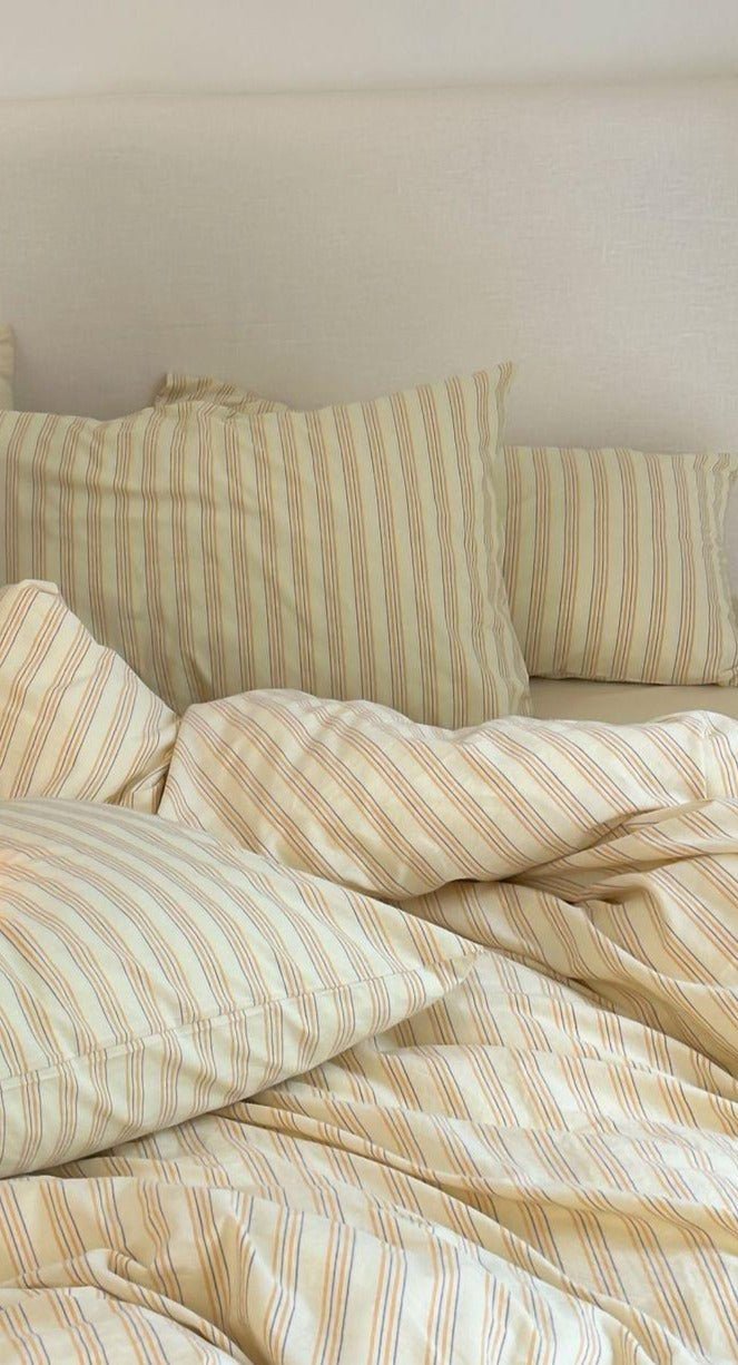 Refreshing Stripe Duvet Cover / Yellow