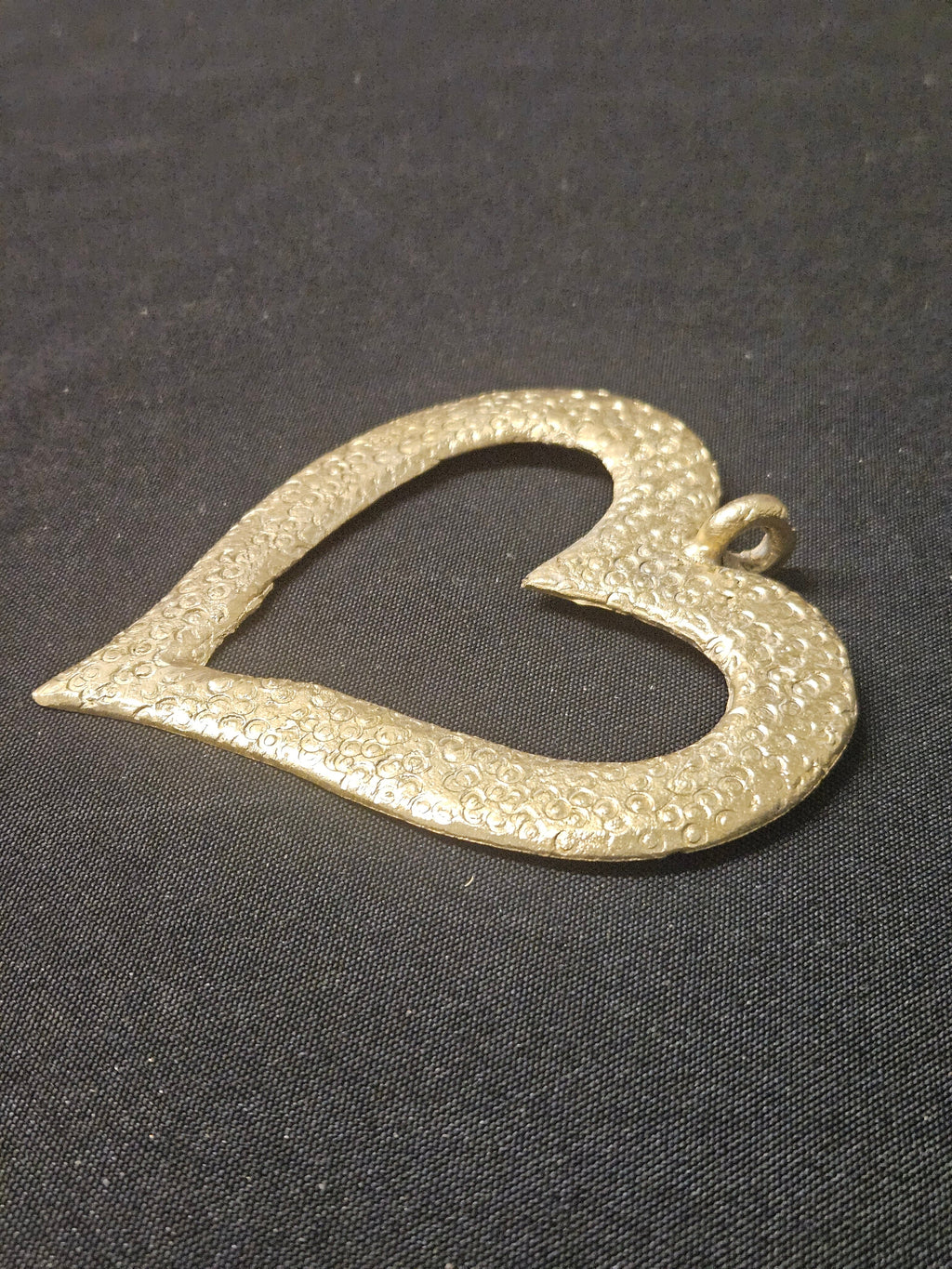 Oversized Akoma Ashanti Brass Pendant | Authentic Ghanaian Heart Adinkra Symbol | Handcrafted African Brass Statement Pendant