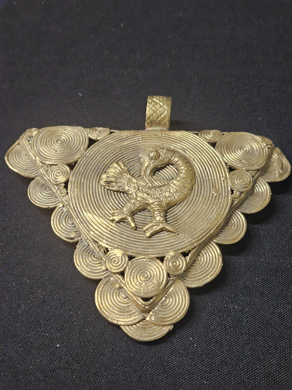 Sankofa Adinkra Symbol African Brass Pendant – Handmade in Ghana