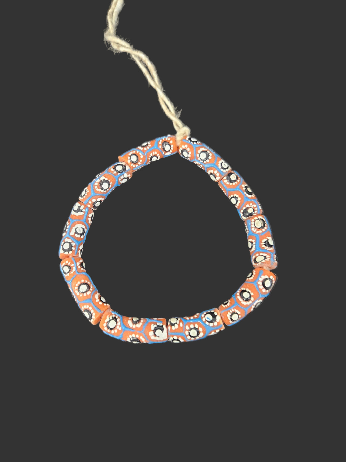 Authentic African Painted Glass Tube Beads from Ghana | Handmade Krobo Recycled Glass Jewelry Beads