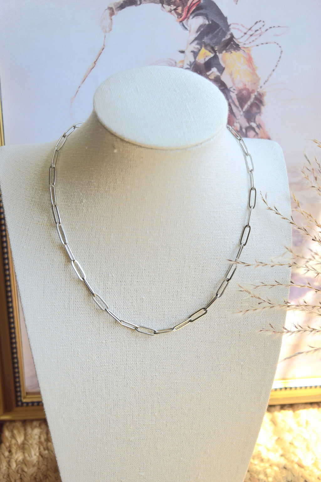 Stainless Steel Paperclip Chain Necklace