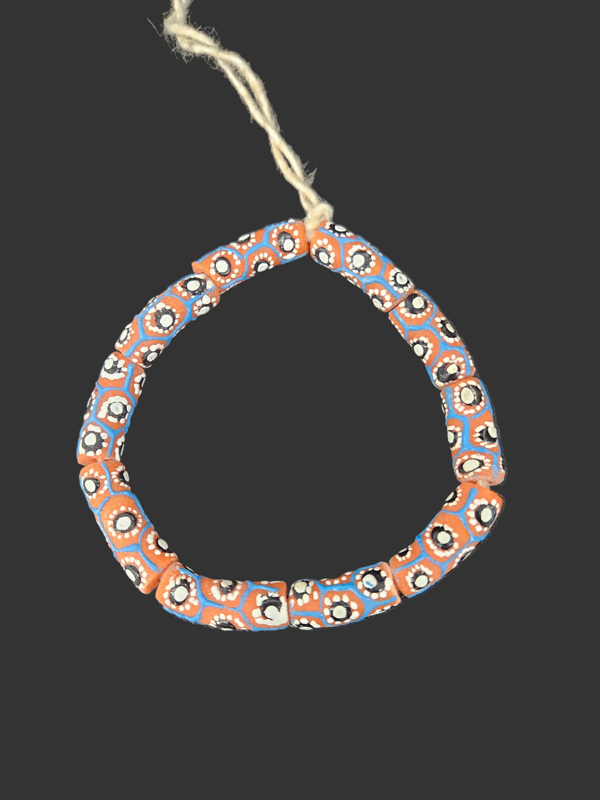 Authentic African Painted Glass Tube Beads from Ghana | Handmade Krobo Recycled Glass Jewelry Beads