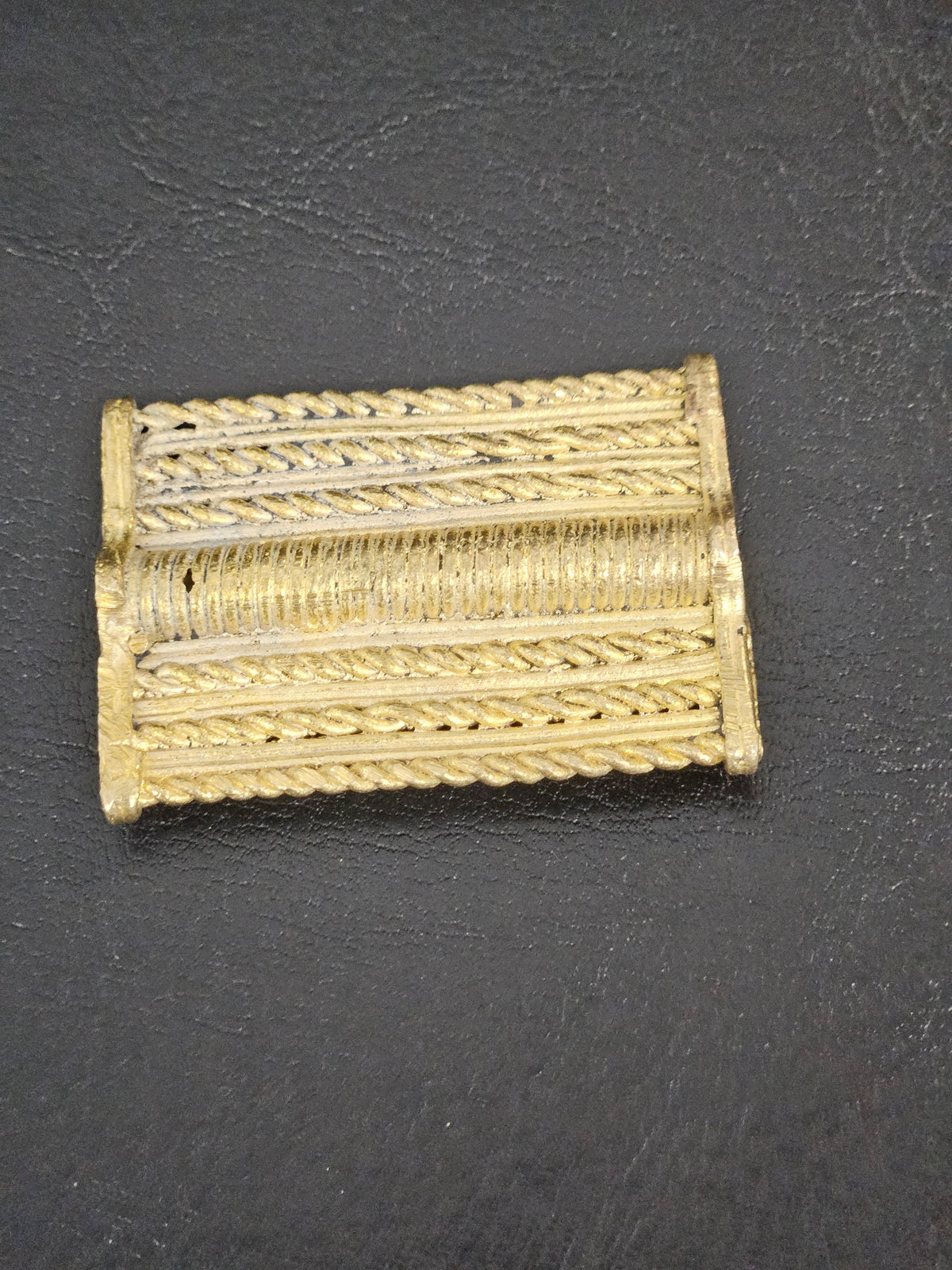 Handcrafted Ashanti Brass Component Bead | Large Hole African Brass Focal Bead | Ghana Artisan Brass Jewelry Component 32x45mm
